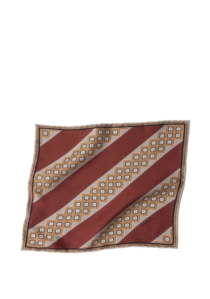 Versace printed silk twill pocket square - Brown