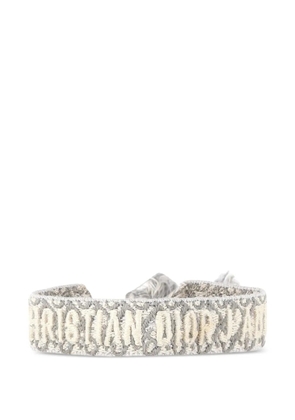 Christian Dior Pre-Owned J'Adior Oblique embroidered bracelet - Grey
