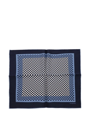 Zegna polka-dot silk pocket square - Blue