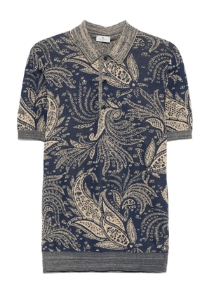 ETRO paisley-jacquard polo shirt - Blue