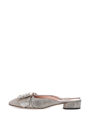 Casadei Vintage Alexa glitter buckle mules - Gold