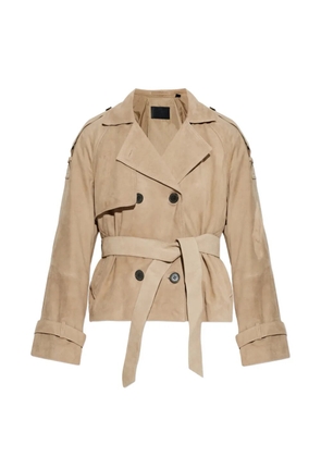 AllSaints Reed cropped suede trench jacket - Neutrals