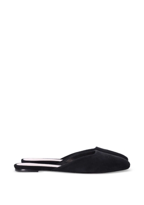 Porte & Paire square-toe suede mules - Black