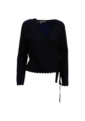 Diane Von Furstenberg Vintage Laura scalloped ribbed top - Blue