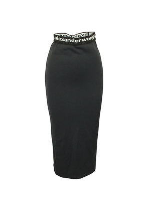 Pre-Owned Alexander Wang logo-waistband pencil skirt - Black