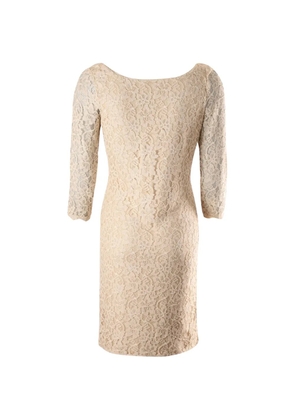 Diane Von Furstenberg Vintage Zarita long-sleeve lace mini dress - Neutrals