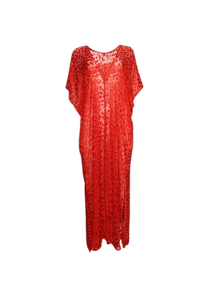 GRACE FAENA leopard-print kimono - Red