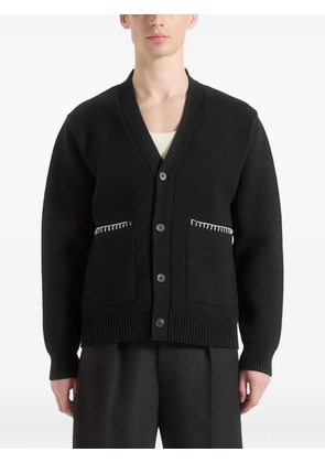 Manière De Voir Gilbert whipstitch combed-cotton cardigan - Black