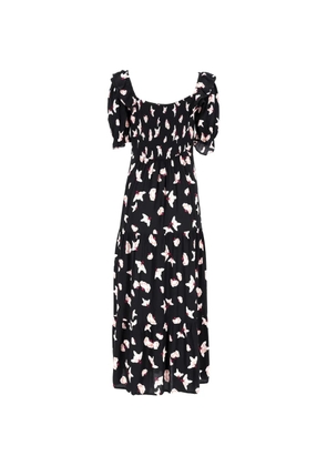 Ba&Sh puff-sleeve printed midi dress - Black