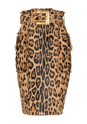 Balmain leopard-print skirt - Neutrals