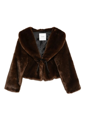 Nanushka shawl-collar tie-fastening jacket - Brown