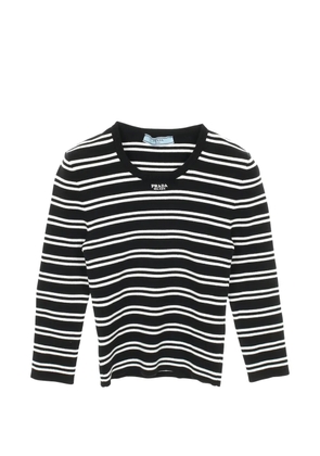 Prada Pre-Owned 2010s logo embroidery top - Black