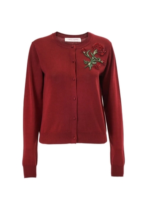 Carolina Herrera crystal-embroidered rose cardigan