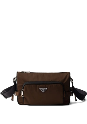Prada Re-Nylon and leather shoulder bag - Brown