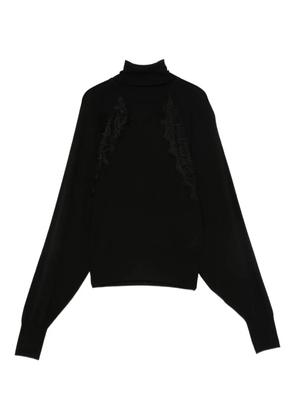LIU JO lace-insert turtleneck sweaters - Black