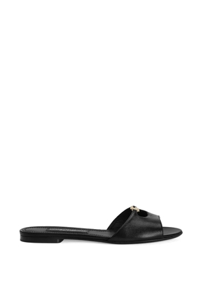 Dolce & Gabbana silk nappa leather flat slippers - Black