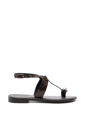 Donnarì toe-ring T-strap sandals - Brown