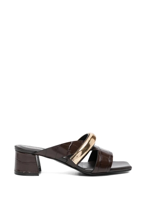 Donnarì croc-effect strap sandals - Brown