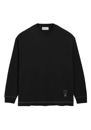 AMI Paris Ami De Coeur topstitching T-shirt - Black