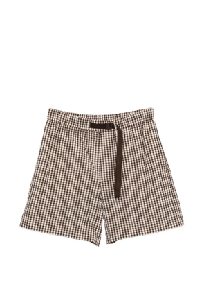 Moncler checked belt shorts - Brown
