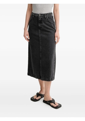 American Vintage logo-patch denim skirt - Black