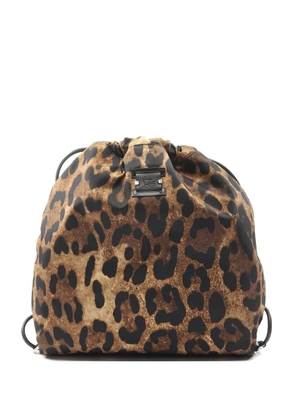 Christian Louboutin Pre-Owned 2010s leopard-print backpack - Brown