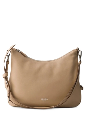 Prada Fold large leather shoulder bag - Neutrals