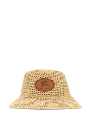 Burberry Knight Stamp raffia-effect bucket hat - Neutrals