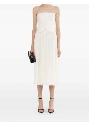 NISSA midi pleated skirt - White