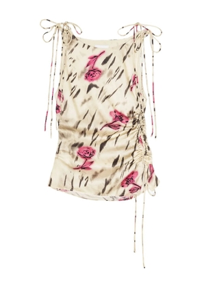GANNI floral-print blouse - Neutrals