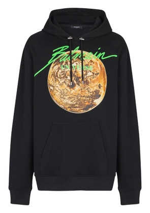 Balmain Universe & Planet-print hoodie - Black