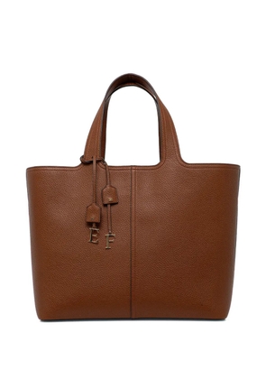 Elisabetta Franchi logo-charms tote bag - Brown