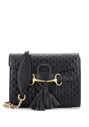 Gucci Pre-Owned Emily Chain Flap Bag Microguccissima Leather Mini shoulder bag - Black