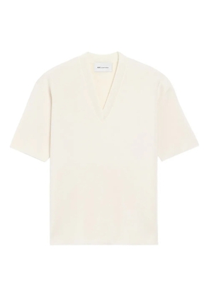 AMI Paris short-sleeved V-neck sweater - Neutrals