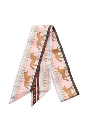 Hermès Pre-Owned 10s horse stripe ribbon scarf - Pink