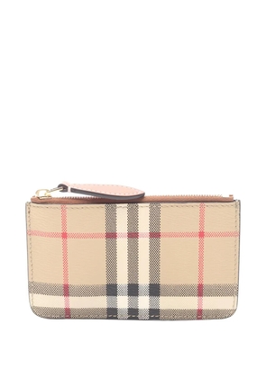 Burberry Pre-Owned check leather coin purse - Neutrals