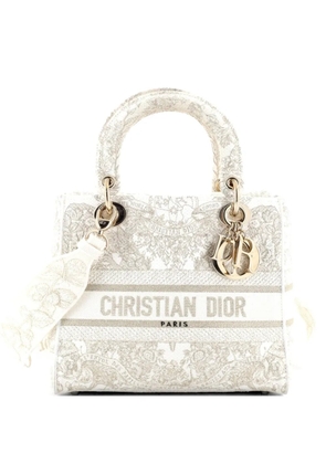 Christian Dior Pre-Owned Lady D-Lite Bag Embroidered Canvas Medium satchel - White