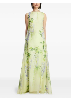 Leo Lin Yumei floral-print open-back maxi dress - Yellow