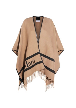 Max Mara fringed striped poncho - Neutrals