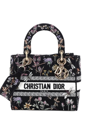 Christian Dior Pre-Owned Lady D-Lite Bag Embroidered Canvas Medium satchel - Black