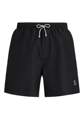 Brunello Cucinelli drawstring logo swim shorts - Black