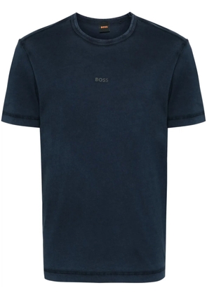 BOSS logo-rubberised cotton T-shirt - Blue