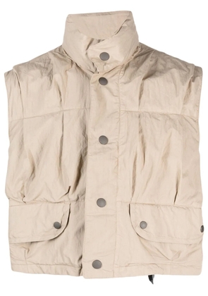 OUR LEGACY cropped poplin-texture gilet - Neutrals
