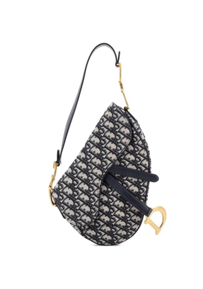 Christian Dior Pre-Owned Saddle Handbag Oblique Canvas Medium shoulder bag - Blue