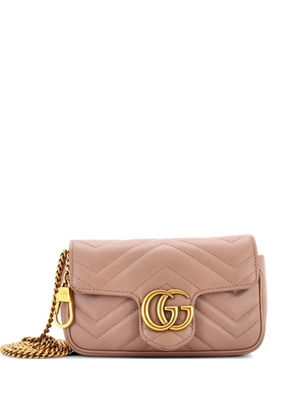 Gucci Pre-Owned GG Marmont Flap Bag Matelasse Leather Super Mini crossbody bag - Neutrals