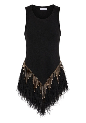 Rabanne beaded linen top - Black