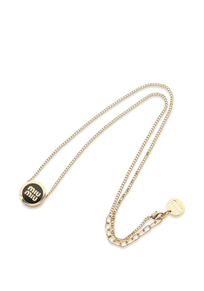 Miu Miu Pre-Owned logo-pendant necklace - Gold