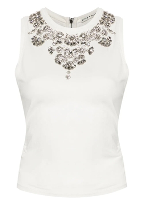 alice + olivia rhinestone-embellished tank top - White