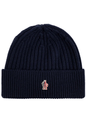Moncler Grenoble logo embroidered beanie - Blue