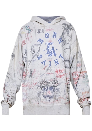 SAINT MXXXXXX LA cotton hoodie - White